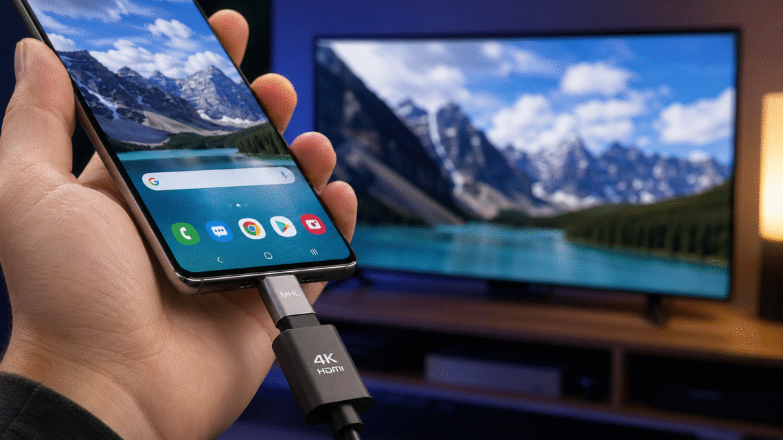 Como Espelhar Celular na TV via Cabo: Guia Completo HDMI e MHL (Sem Wi-Fi)