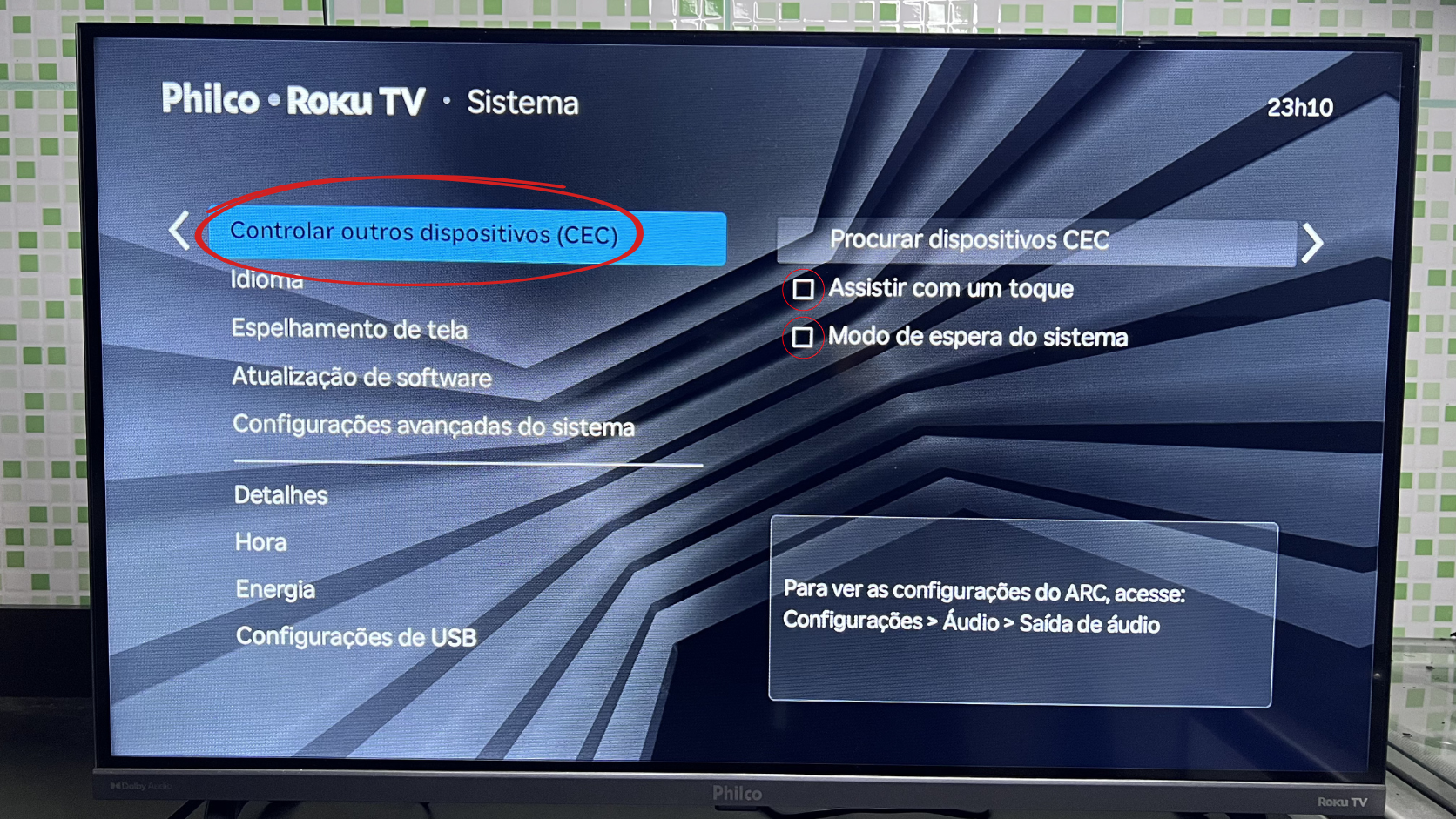 Configuração HDMI-CEC em Smart TV