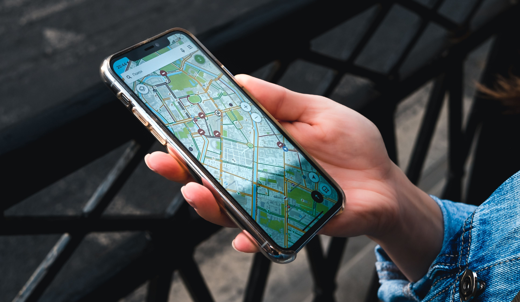 Mapa de geolocalização em smartphone para segurança bancária