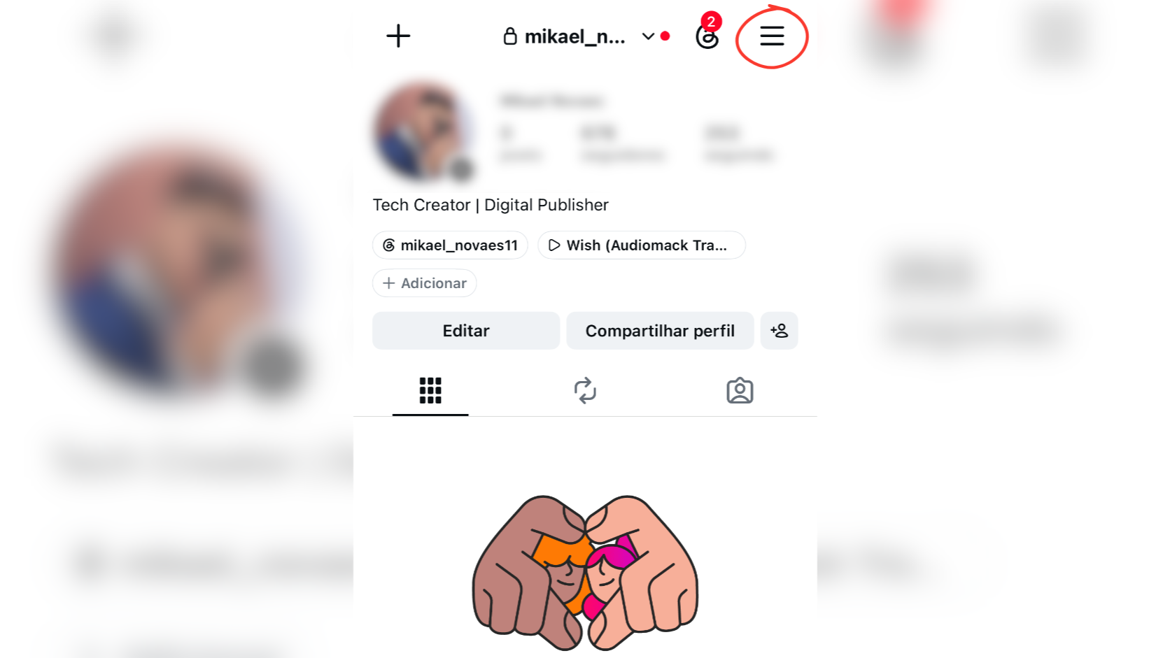 Tela de Configurações e atividade do Instagram com a seção Mensagens e respostas ao story selecionada.