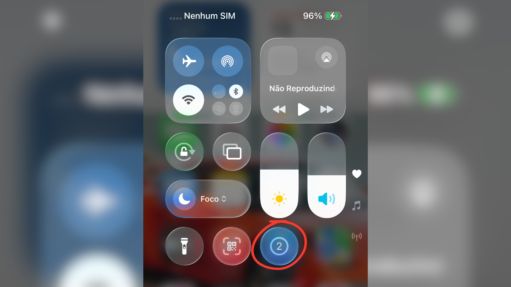 Contagem regressiva de tres segundos para gravar a tela no iOS