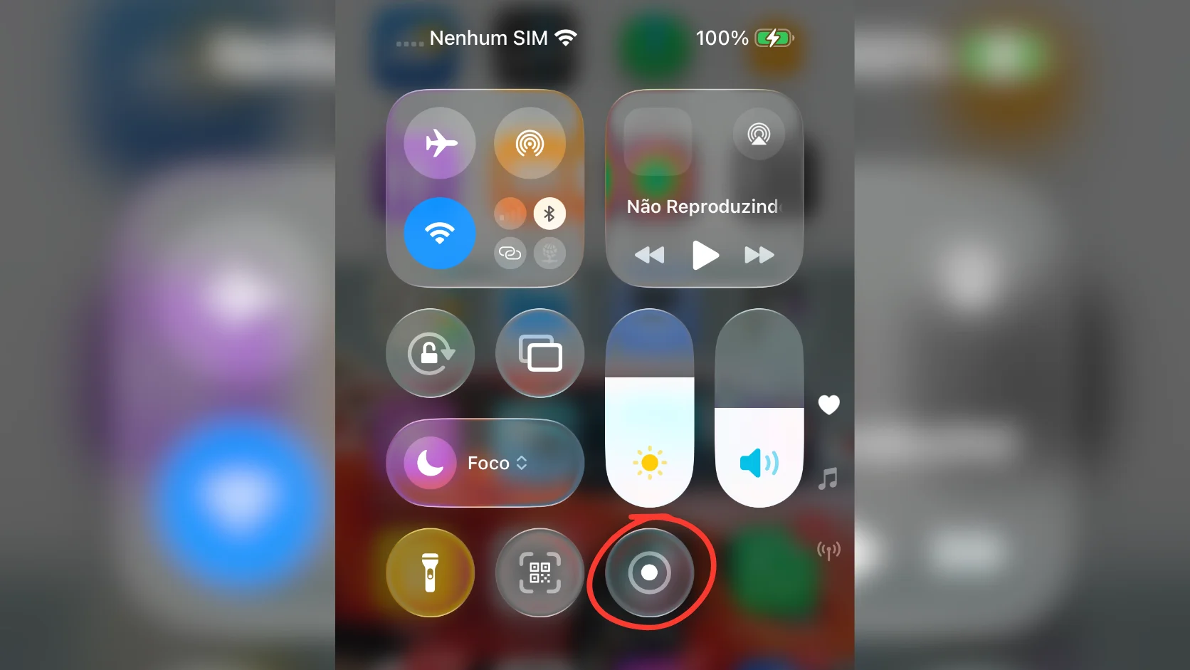 Opcao de ativar microfone na gravacao de tela do iPhone